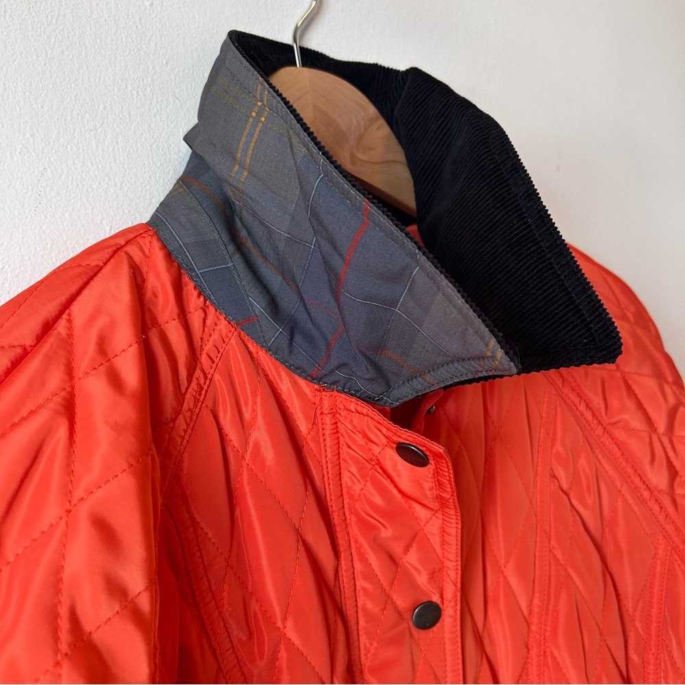 Sharon Young Quilted Classic Preppy Heritage Barn Chore Coat Orange Red Vintage - Picture 6 of 15